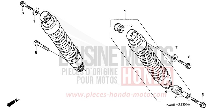REAR CUSHION for Shadow VT125C NOIR (NH1) from 2004